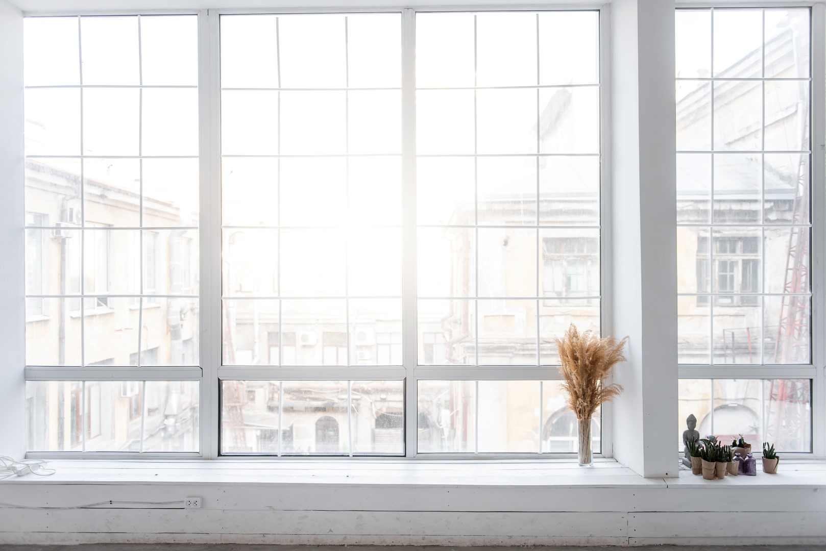 sun shining through clean window